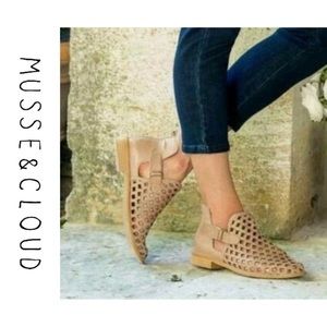 Musse & Cloud Caila Perforated Bootie in Tan